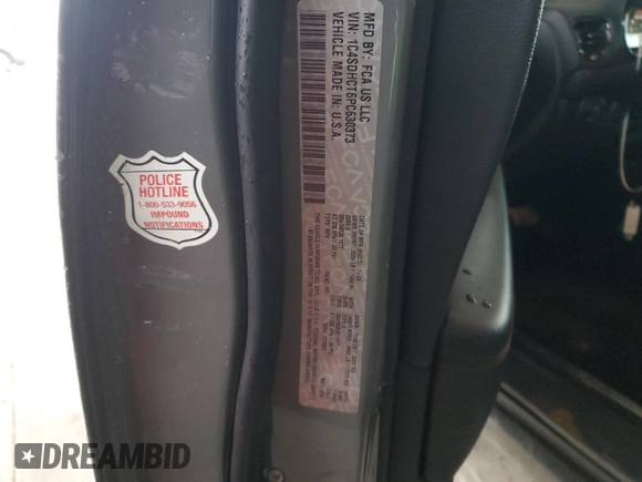 2023 Dodge Durango R/T Plus with VIN 1C4SDHCT6PC630373, listed as a Copart auction lot 46494365 with 46,560 mi miles and Salvage title. Bid and sale history available at DreamBid. Image 14.