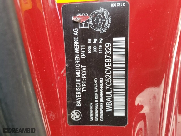 2012 BMW 1 Series 128i with VIN WBAUL7C52CVE87329, listed as a Copart auction lot 52867624 with 91,237 mi miles and Salvage Title. Bid and sale history available at carsss.com. Image 13.