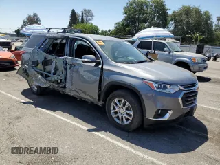 2018 Chevrolet Traverse LT Cloth with VIN 1GNERGKW4JJ197375, listed as a Copart auction lot 57534965 with 74,833 mi miles and Salvage title. Bid and sale history available at DreamBid. Image 4.