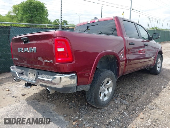 2025 Ram 1500 Big Horn with VIN 1C6SRFFP0SN583236, listed as a IAAI auction lot 42109324 with 18,621 mi miles. Bid and sale history available at carsss.com. Image 4.