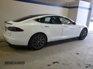 2015 Tesla Model S 85D with VIN 5YJSA1E4XFF110720, listed as a Copart auction lot 48694825 with Not Provided miles and Salvage Title. Bid and sale history available at carsss.com. Image 3.