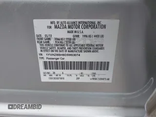 2013 Mazda 6 i Sport with VIN 1YVHZ8BH8D5M03074, listed as a IAAI auction lot 41312317 with 165,273 mi miles. Bid and sale history available at carsss.com. Image 9.