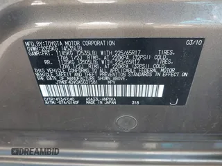 2010 Toyota RAV4 with VIN JTMBF4DV0A5031581, listed as a IAAI auction lot 41714611 with 186,814 mi miles. Bid and sale history available at carsss.com. Image 9.