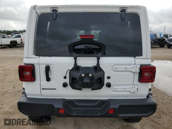 2025 Jeep Wrangler Sahara with VIN 1C4PJXEN1SW528297, listed as a Copart auction lot 55950005 with 7,167 mi miles and Clean title. Bid and sale history available at DreamBid. Image 6.