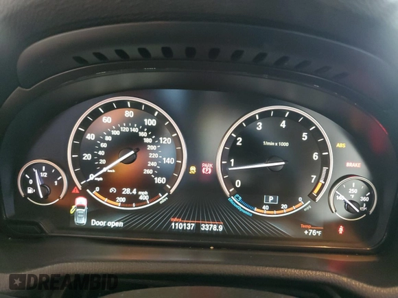2014 BMW X3 xDrive35i with VIN 5UXWX7C5XE0E81308, listed as a Copart auction lot 52182575 with 110,137 mi miles and Salvage Title. Bid and sale history available at DreamBid. Image 9.