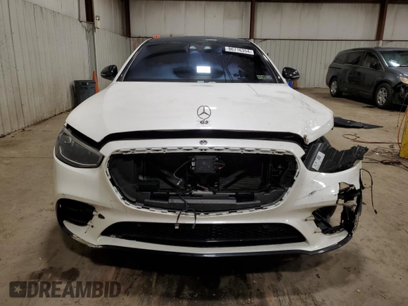2022 Mercedes-Benz S-Class S 500 with VIN W1K6G6DB9NA136980, listed as a Copart auction lot 86716354 with 0 mi miles and Salvage Title. Bid and sale history available at carsss.com. Image 5.