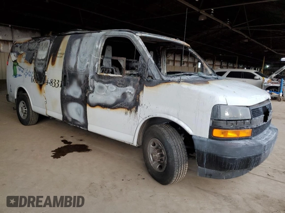 2021 Chevrolet Express Cargo with VIN 1GCWGBFP3M1187840, listed as a Copart auction lot 42579665 with Not provided miles and Non repairable. Bid and sale history available at DreamBid. Image 4.