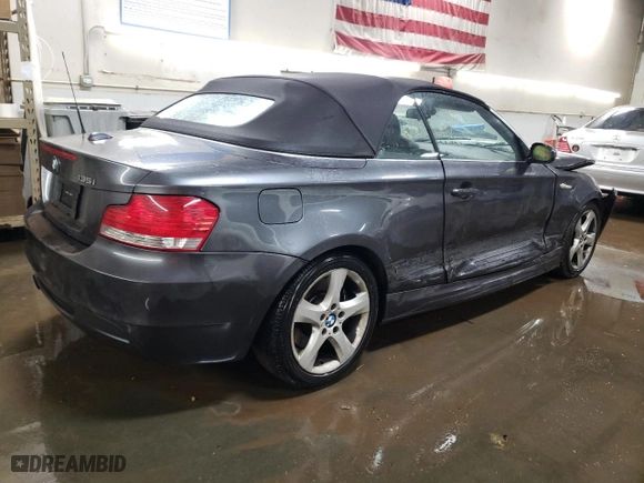 2008 BMW 1 Series 135i with VIN WBAUN93568VF56374, listed as a Copart auction lot 47688574 with 53,665 mi miles and Salvage Title. Bid and sale history available at carsss.com. Image 3.