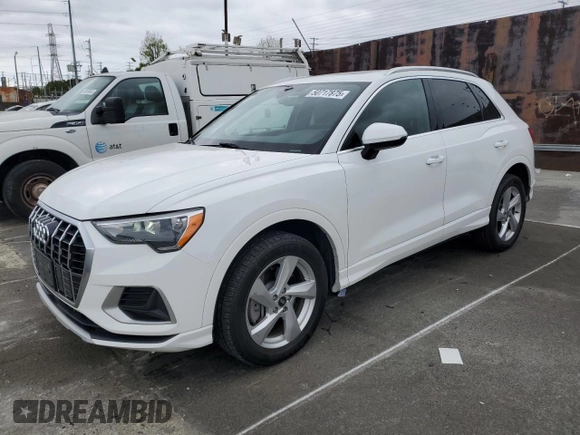2021 Audi Q3 Premium with VIN WA1AUCF39M1061658, listed as a Copart auction lot 50717875 with 87,363 mi miles and Salvage title. Bid and sale history available at DreamBid. Image 1.