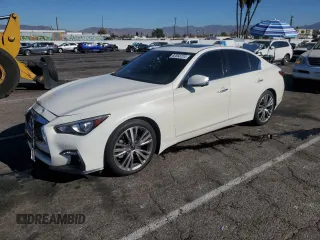 2021 Infiniti Q50 3.0t SENSORY with VIN JN1EV7CP7MM706070, listed as a Copart auction lot 82050724 with 39,640 mi miles and Salvage Title. Bid and sale history available at carsss.com. Image 1.