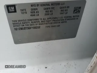 2016 Chevrolet Malibu LS with VIN 1G1ZB5ST3GF189202, listed as a Copart auction lot 61552495 with 93,888 mi miles and Salvage title. Bid and sale history available at DreamBid. Image 13.