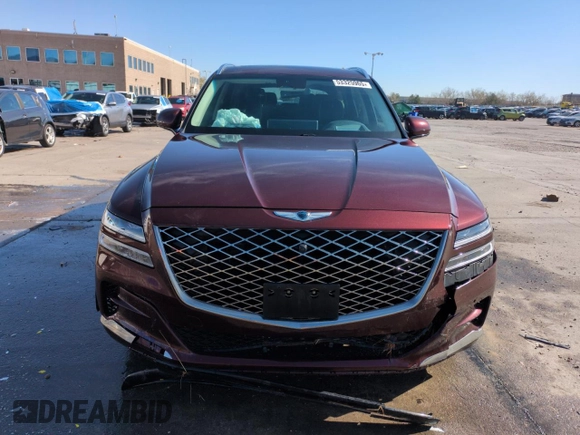 2021 Genesis GV80 with VIN KMUHCESC4MU040334, listed as a Copart auction lot 53325965 with 70,408 mi miles and Salvage title. Bid and sale history available at DreamBid. Image 5.