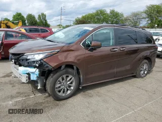 2023 Toyota Sienna XLE with VIN 5TDJRKEC8PS179520, listed as a Copart auction lot 55926085 with 24,243 mi miles and Salvage title. Bid and sale history available at DreamBid. Image 1.