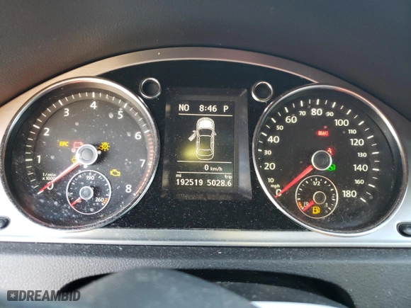 2013 Volkswagen CC Lux with VIN WVWRP7AN3DE548931, listed as a Copart auction lot 44573185 with 192,519 mi miles and Salvage Title. Bid and sale history available at carsss.com. Image 9.