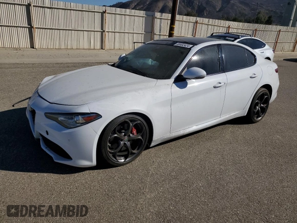 2019 Alfa Romeo Giulia Ti Sport with VIN ZARFAMBN8K7605679, listed as a Copart auction lot 80492424 with 27,295 mi miles and Salvage Title. Bid and sale history available at carsss.com. Image 1.