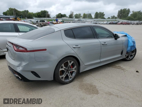 2019 Kia Stinger GT1 with VIN KNAE45LC1K6046642, listed as a Copart auction lot 64435054 with 89,049 mi miles and Salvage Title. Bid and sale history available at DreamBid. Image 3.