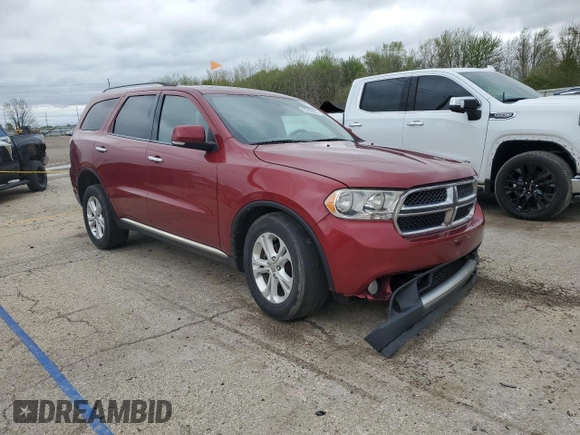 2013 Dodge Durango Crew with VIN 1C4RDJDG9DC691333, listed as a Copart auction lot 53792405 with 165,498 mi miles and Salvage title. Bid and sale history available at DreamBid. Image 4.