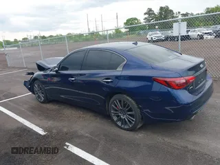 2024 Infiniti Q50 Red Sport 400 with VIN JN1FV7DR3RM680708, listed as a IAAI auction lot 42105449 with 2,681 mi miles and . Bid and sale history available at DreamBid. Image 13.