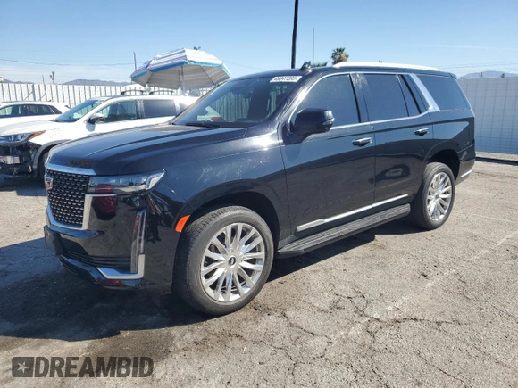 2023 Cadillac Escalade RWD Premium Luxury z VIN 1GYS3BKL4PR395559, wystawiony jako Copart lot #48347285 z przebiegiem 3 818 mil mil oraz Szkoda całkowita • Salvage title. Historia ofert i sprzedaży dostępna na DreamBid. Obrazek 1.