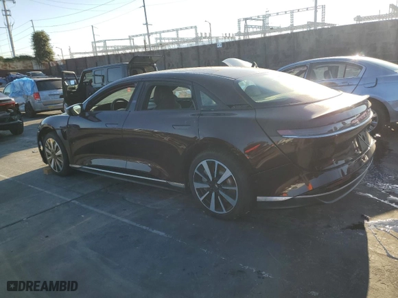 2023 Lucid Air Touring with VIN 50EA1TEA0PA003372, listed as a Copart auction lot 72806414 with 0 mi miles and Salvage Title. Bid and sale history available at carsss.com. Image 2.