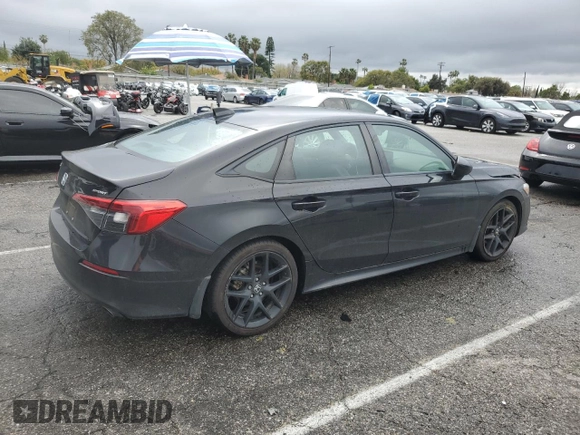 2022 Honda Civic Sedan Sport with VIN 2HGFE2F51NH506077, listed as a Copart auction lot 48823685 with 94,797 mi miles and Salvage Title. Bid and sale history available at carsss.com. Image 3.
