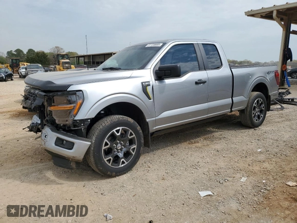 2024 Ford F-150 with VIN 1FTEX2LP2RKF10597, listed as a Copart auction lot 51155685 with 4,177 mi miles and Salvage title. Bid and sale history available at DreamBid. Image 1.