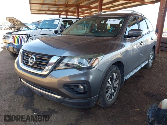 2017 Nissan Pathfinder S with VIN 5N1DR2MN1HC637381, listed as a IAAI auction lot 42101268 with 76,215 mi miles and . Bid and sale history available at DreamBid. Image 17.