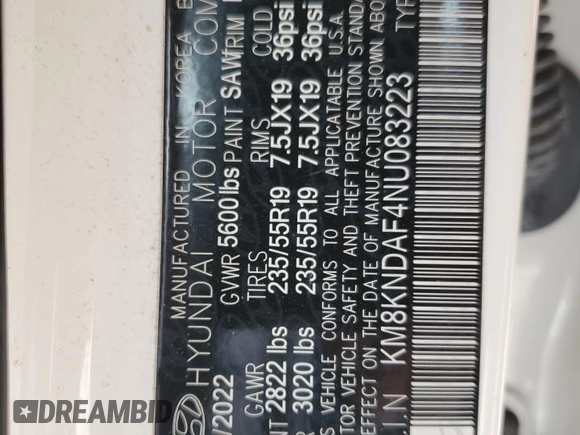 2022 Hyundai Ioniq 5 SEL with VIN KM8KNDAF4NU083223, listed as a Copart auction lot 47313075 with 108,134 mi miles and Salvage title. Bid and sale history available at DreamBid. Image 14.