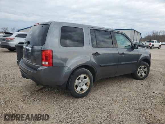 2013 Honda Pilot LX with VIN 5FNYF4H21DB044322, listed as a Copart auction lot 53721415 with 182,107 mi miles and Clean Title. Bid and sale history available at carsss.com. Image 3.