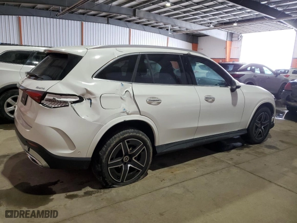 2025 Mercedes-Benz GLC with VIN W1NKM4HB0SF252124, listed as a Copart auction lot 44888245 with 397 mi miles and Salvage Title. Bid and sale history available at carsss.com. Image 3.