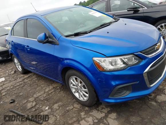 2017 Chevrolet Sonic LT with VIN 1G1JD5SHXH4107546, listed as a IAAI auction lot 42102638 with 93,867 mi miles and . Bid and sale history available at DreamBid. Image 1.