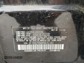 2017 Subaru WRX STI Limited with VIN JF1VA2Y64H9826340, listed as a Copart auction lot 54216775 with 95,938 mi miles and Salvage title. Bid and sale history available at DreamBid. Image 12.