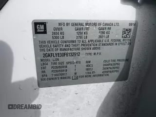 2015 GMC Terrain SLT with VIN 2GKFLYE30F6132912, listed as a IAAI auction lot 41740032 with 142,510 mi miles. Bid and sale history available at carsss.com. Image 9.