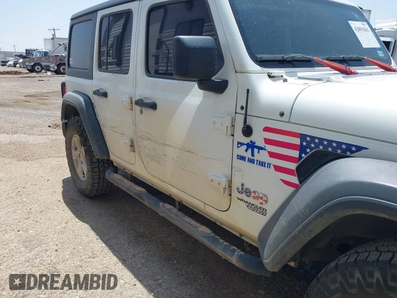 2018 Jeep Wrangler Unlimited Sport S with VIN 1C4HJXDG8JW127299, listed as a IAAI auction lot 42091561 with 116,082 mi miles and . Bid and sale history available at DreamBid. Image 6.