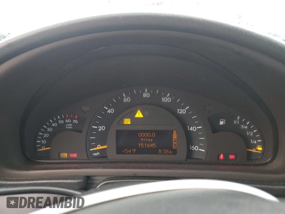 2004 Mercedes-Benz C 320 with VIN WDBRF64J44F512132, listed as a Copart auction lot 45532205 with 151,645 mi miles and Salvage Title. Bid and sale history available at DreamBid. Image 9.