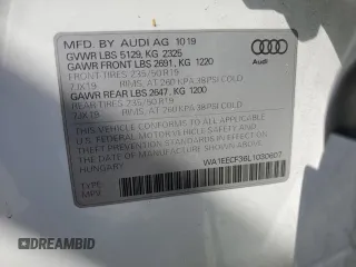 2020 Audi Q3 S line Premium Plus with VIN WA1EECF36L1030607, listed as a Copart auction lot 54425725 with 45,796 mi miles and Salvage Title. Bid and sale history available at carsss.com. Image 14.