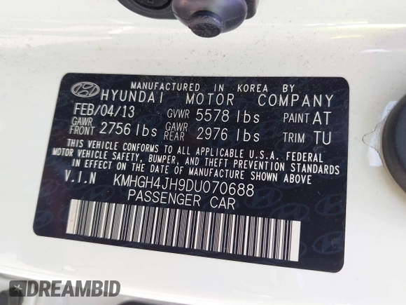 2013 Hyundai Equus Signature с VIN KMHGH4JH9DU070688, выставлен на аукционе IAAI как лот 42706570 с пробегом 116 305 миль миль и . История ставок и продаж доступна на DreamBid. Изображение 9.