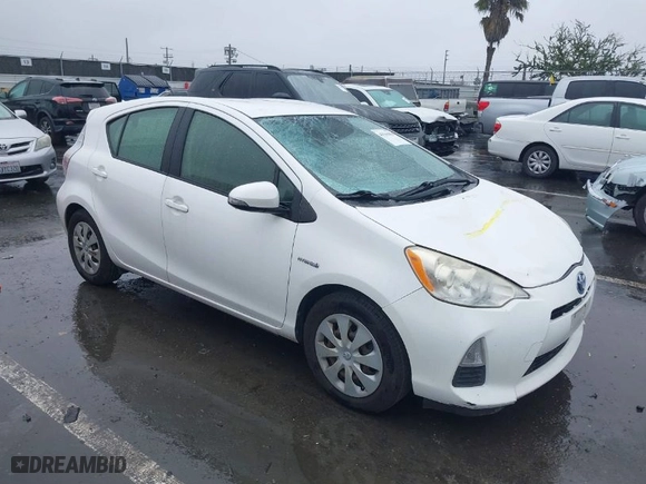 2013 Toyota Prius c One with VIN JTDKDTB36D1544010, listed as a IAAI auction lot 41561964 with 153,572 mi miles. Bid and sale history available at carsss.com. Image 1.