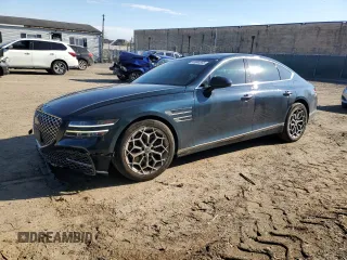 2022 Genesis G80 2.5T with VIN KMTGB4SCXNU137682, listed as a Copart auction lot 46944565 with 36,532 mi miles and Salvage Title. Bid and sale history available at carsss.com. Image 1.