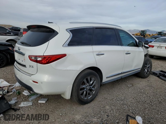 2013 Infiniti JX35 with VIN 5N1AL0MM4DC350935, listed as a Copart auction lot 82236654 with 87,241 mi miles and Salvage Title. Bid and sale history available at carsss.com. Image 3.