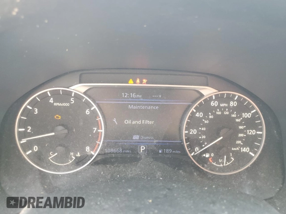 2020 Nissan Altima 2.5 S with VIN 1N4BL4BV8LC211620, listed as a Copart auction lot 50549785 with 108,668 mi miles and Salvage Title. Bid and sale history available at carsss.com. Image 9.