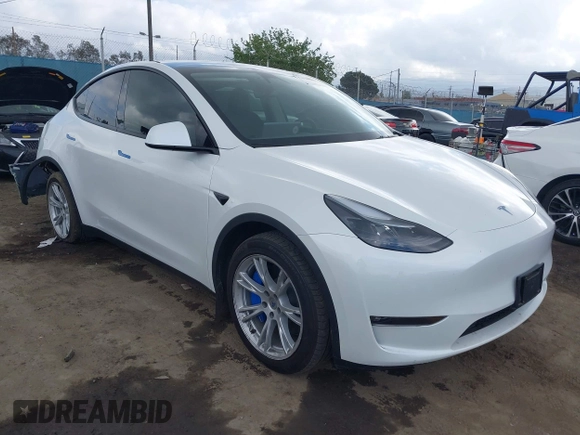 2024 Tesla Model Y Long Range with VIN 7SAYGDEE5RF036018, listed as a IAAI auction lot 42120803 with 25,347 mi miles. Bid and sale history available at carsss.com. Image 1.