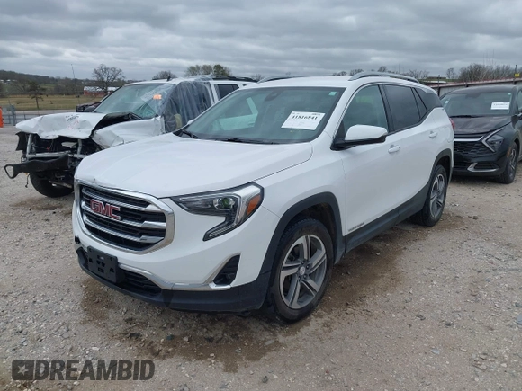 2020 GMC Terrain SLT with VIN 3GKALVEV0LL102925, listed as a IAAI auction lot 41816841 with 97,168 mi miles. Bid and sale history available at carsss.com. Image 2.