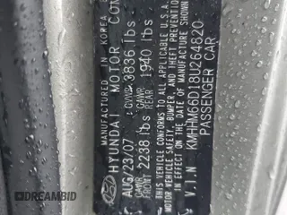 2008 Hyundai Tiburon GS z VIN KMHHM66D18U264820, wystawiony jako Copart lot #54485415 z przebiegiem 158 129 mil mil oraz Szkody całkowita. Historia ofert i sprzedaży dostępna na DreamBid. Obrazek 12.