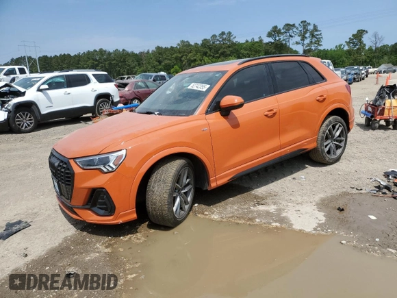2022 Audi Q3 S line Premium Plus with VIN WA1EECF36N1069443, listed as a Copart auction lot 52742355 with 46,898 mi miles and Salvage title. Bid and sale history available at DreamBid. Image 1.