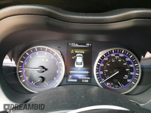 2015 Infiniti Q50 Premium with VIN JN1BV7AR6FM417210, listed as a Copart auction lot 63733915 with 95,926 mi miles and Salvage title. Bid and sale history available at DreamBid. Image 9.