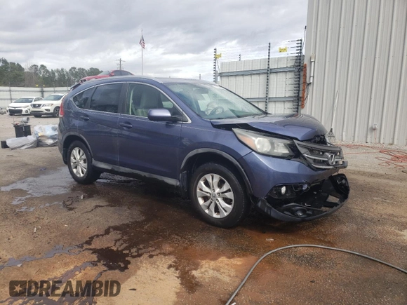 2013 Honda CR-V EX-L with VIN 2HKRM4H74DH646204, listed as a Copart auction lot 47602905 with 124,990 mi miles and Salvage Title. Bid and sale history available at carsss.com. Image 4.