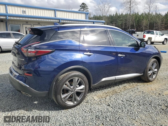 2023 Nissan Murano Platinum with VIN 5N1AZ2DJ0PC138313, listed as a Copart auction lot 48005195 with 1,495 mi miles and Salvage title. Bid and sale history available at DreamBid. Image 3.