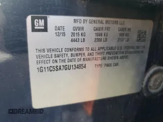 2016 Chevrolet Malibu Limited LT with VIN 1G11C5SA7GU134854, listed as a Copart auction lot 77940914 with 155,295 mi miles and Salvage Title. Bid and sale history available at carsss.com. Image 12.