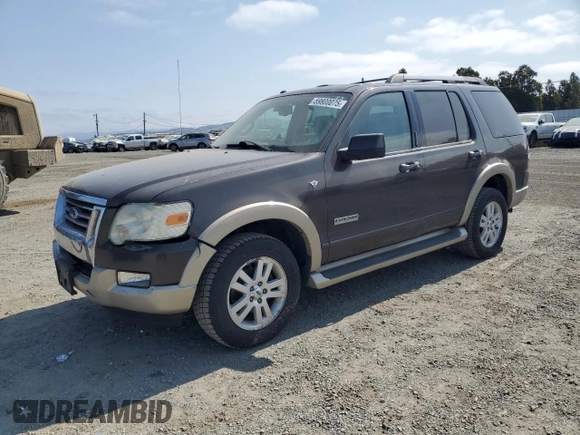 2007 Ford Explorer Eddie Bauer with VIN 1FMEU74807UB09639, listed as a Copart auction lot 59800075 with 195,294 mi miles and Salvage title. Bid and sale history available at DreamBid. Image 1.